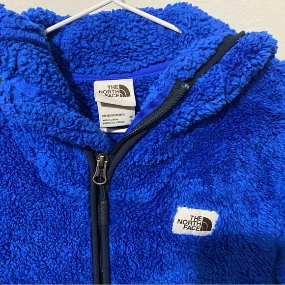 The North Face Mens Blue Fuzzy Pullover Hoodie Sz XS